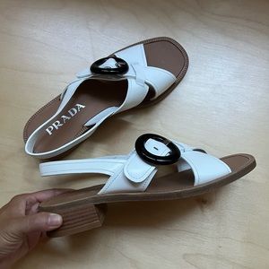 Prada White Sandal Size 37